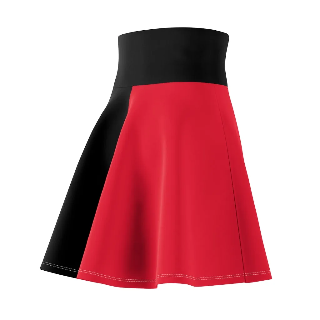Harley Women's Skater Skirt Red Black Comic Book Inspired Costume Cosplay Joker Anti-Hero Gift for Her  Ms. Quinn Inspired