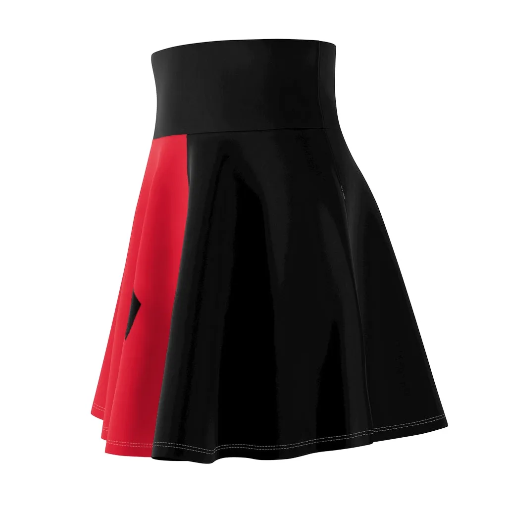 Harley Women's Skater Skirt Red Black Comic Book Inspired Costume Cosplay Joker Anti-Hero Gift for Her  Ms. Quinn Inspired