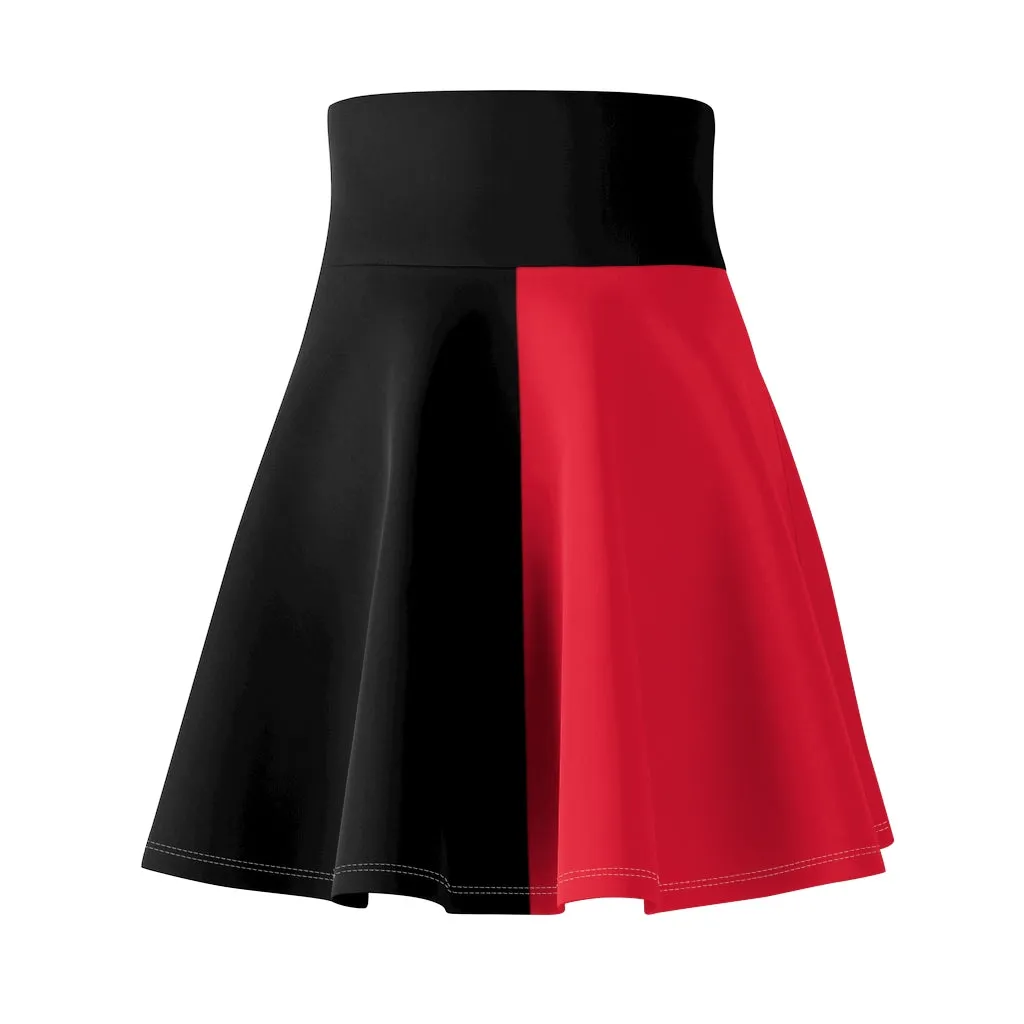Harley Women's Skater Skirt Red Black Comic Book Inspired Costume Cosplay Joker Anti-Hero Gift for Her  Ms. Quinn Inspired