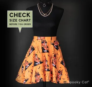 Haunted House Halloween Skater Skirt