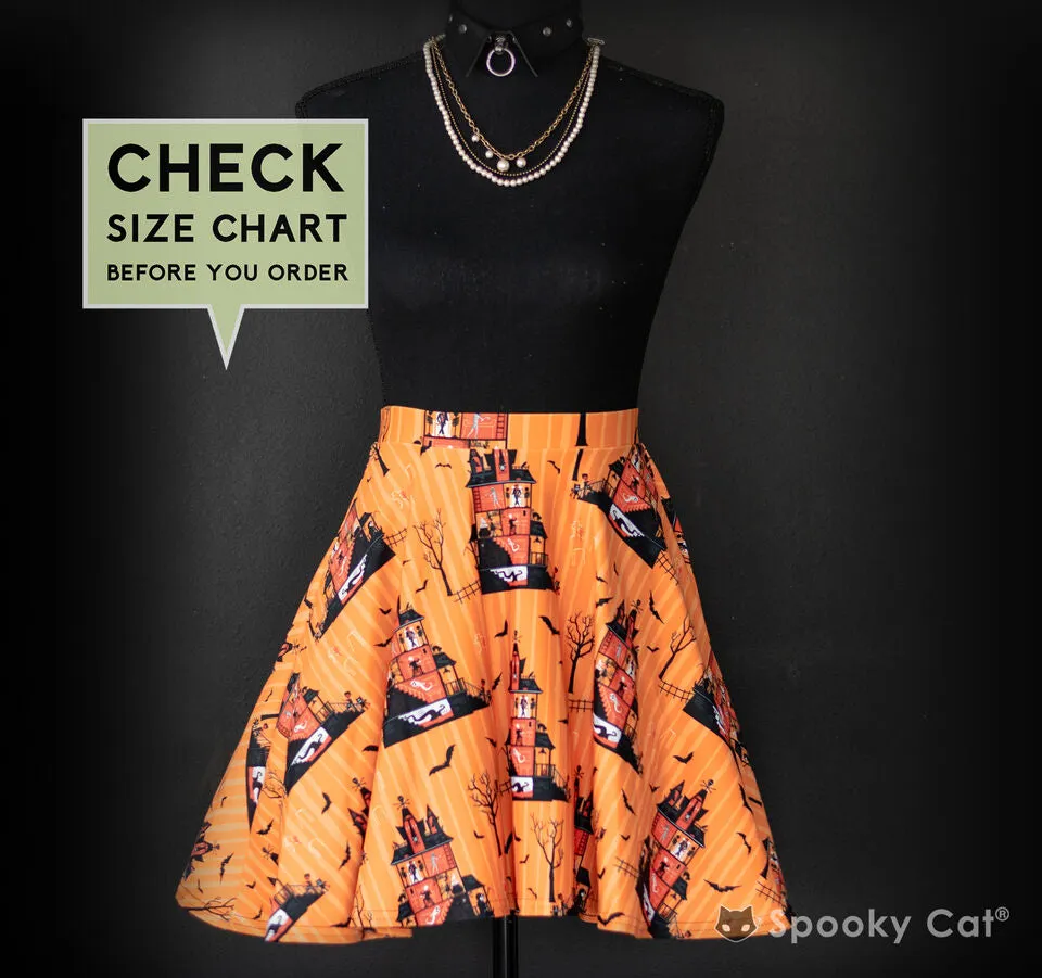 Haunted House Halloween Skater Skirt
