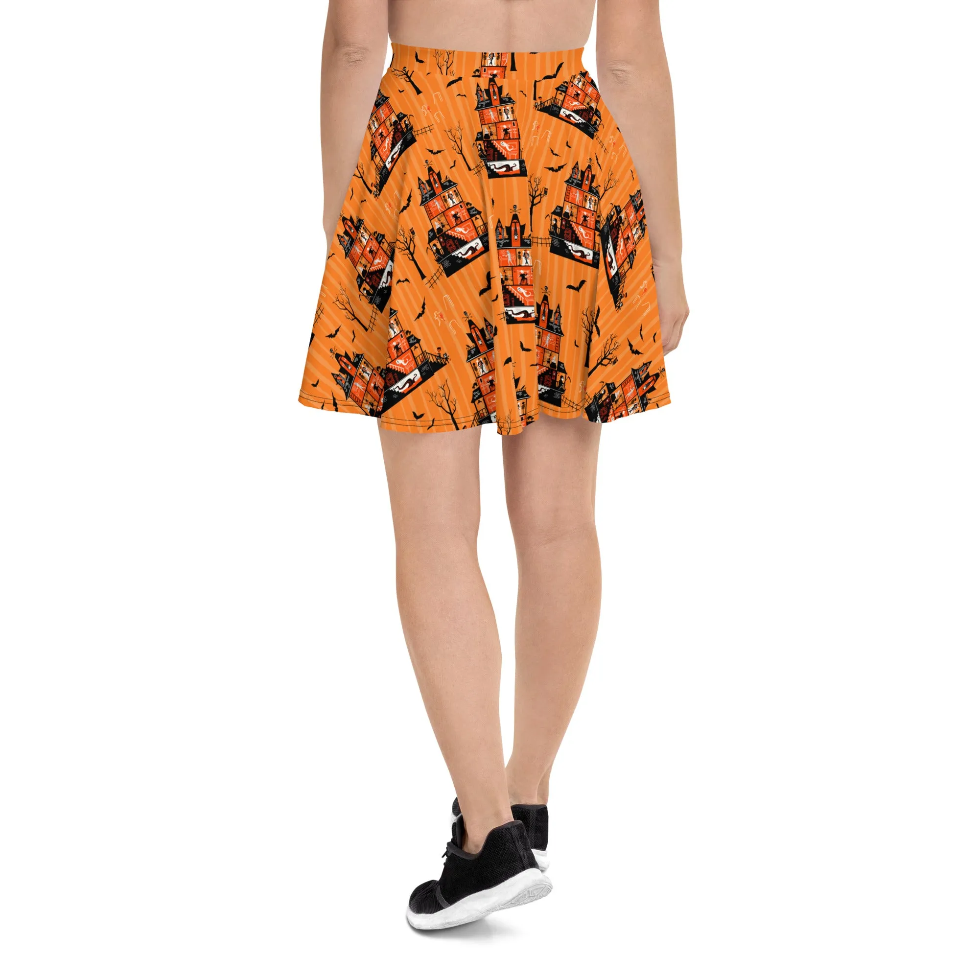 Haunted House Halloween Skater Skirt