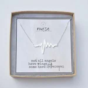 Heartbeat Necklace, Nurse Thank You Gift, Nurse Appreciation Gift, Gift for Nurse, Nurse Jewelry, Nurse Necklace, Nurse Gift, Thank You Gift