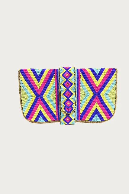 HEERA HANDMADE BEADED SHOULDER CLUTCH BAG