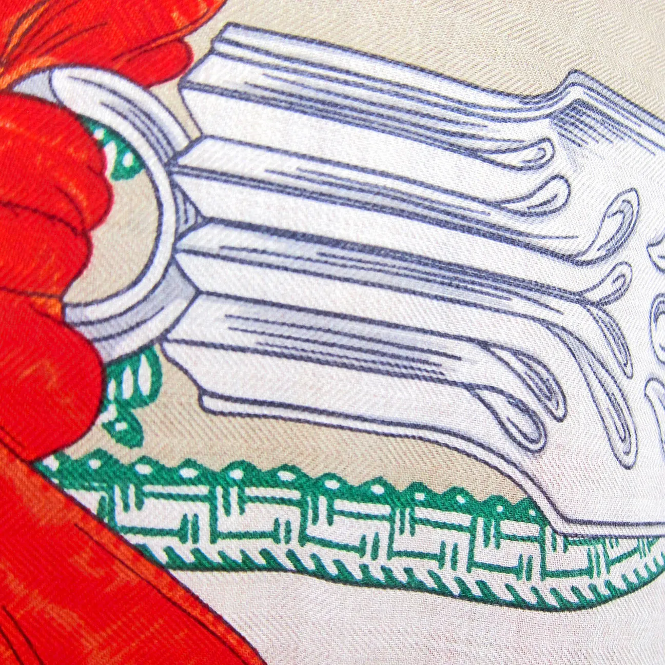 Hermes Cavalleria d'Etriers Oatmeal Cashmere Silk Shawl Scarf