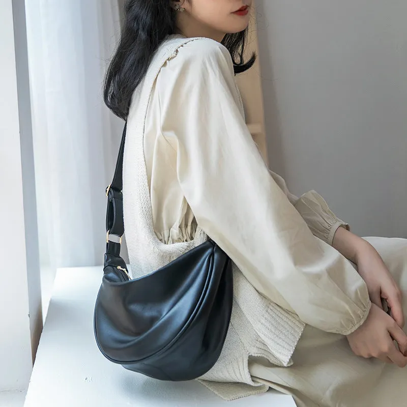 High-grade Soft Leather Dumpling Female Class Korean Crossbody Bags