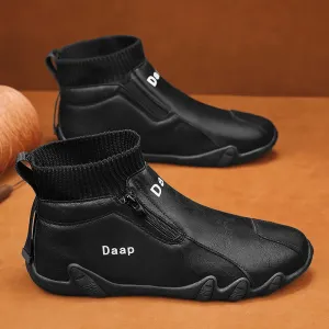 High-Top Casual Leather Waterproof Boot