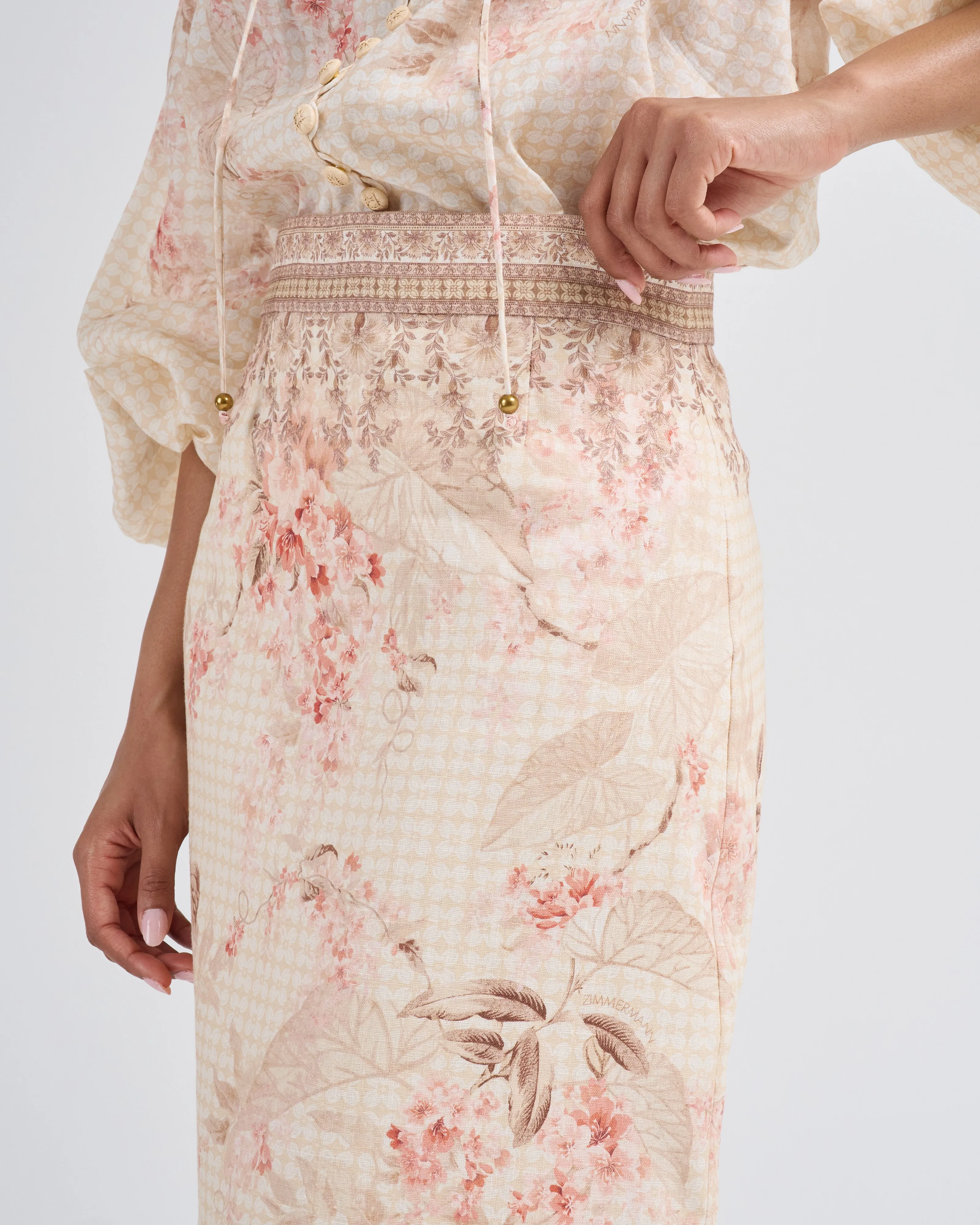 illuminate pencil midi skirt