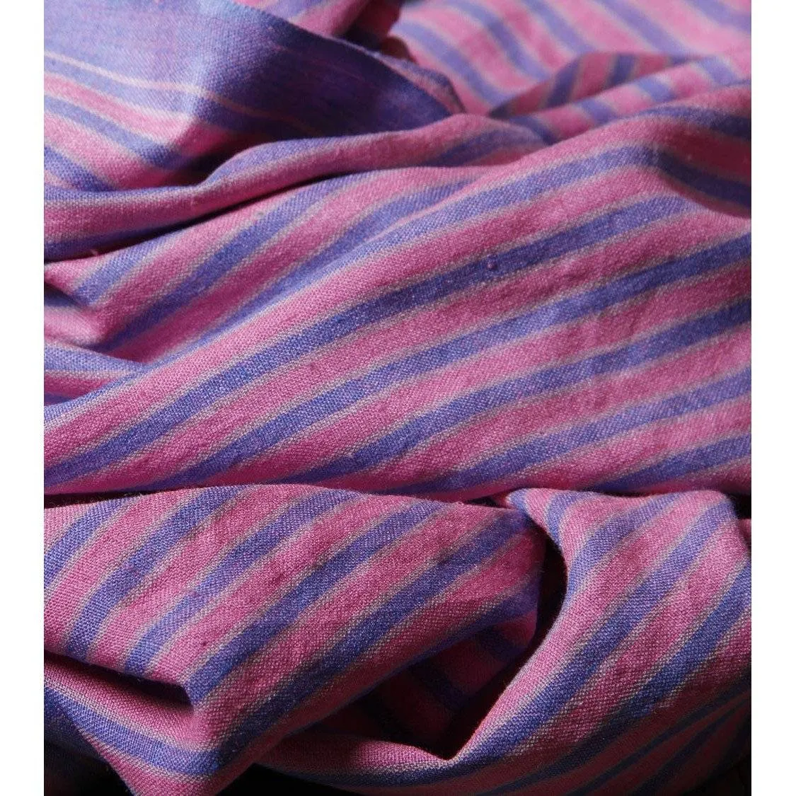 Indian Artizans - Pink with Blue Stripes Silk Dupattas