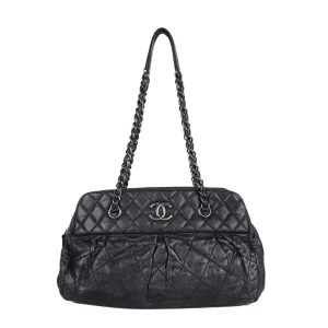 Iridescent Calfskin Chic Quilted Bowling Bag