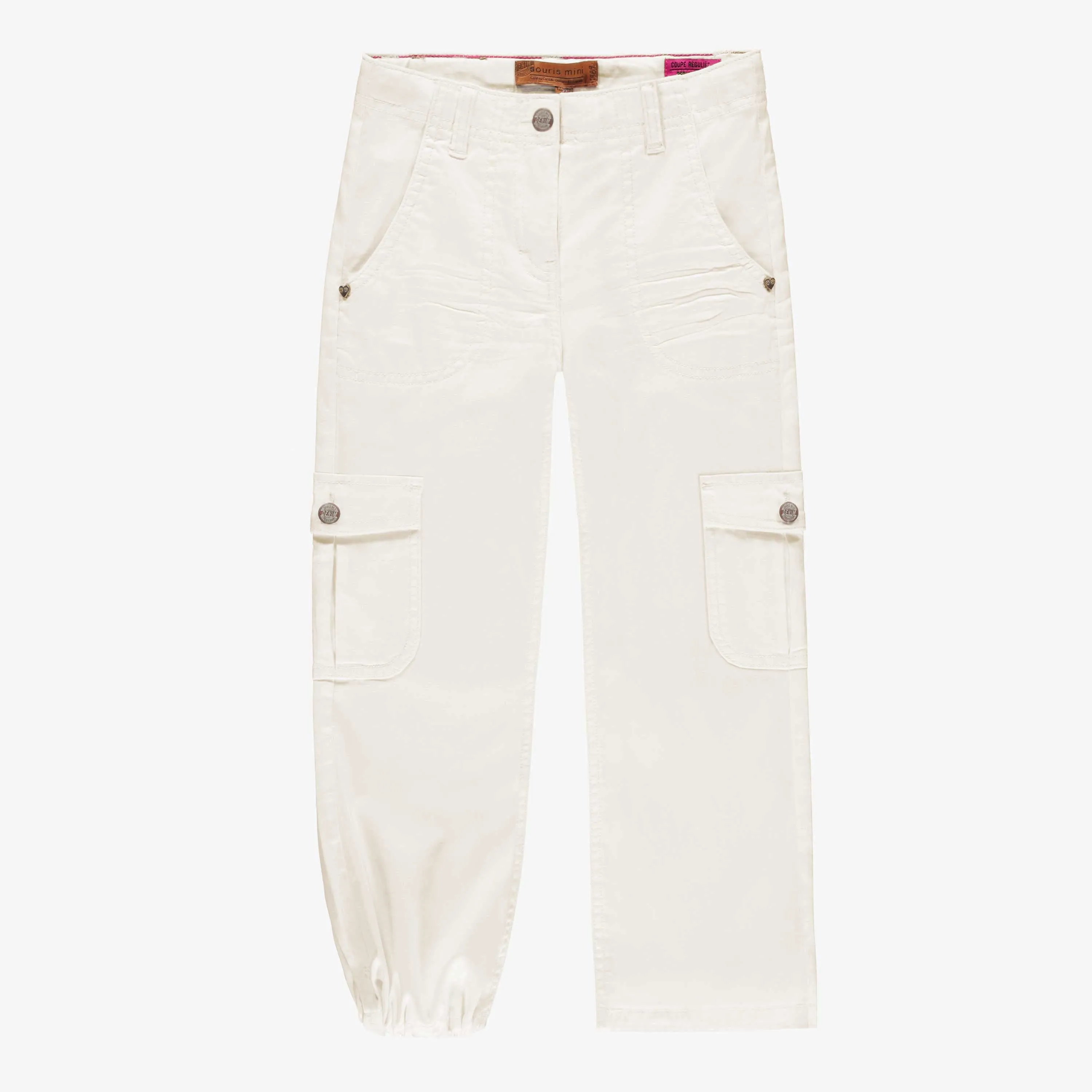 Jean crème à poches cargo, enfant || Cream jeans with cargo pockets, child