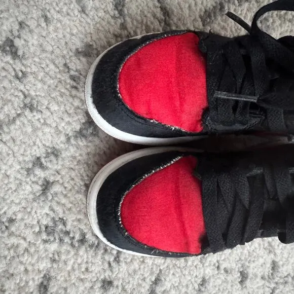 Jordan 1 Retro High OG &quot;Satin Bred&quot; Blk/U Red Sneakers 11C