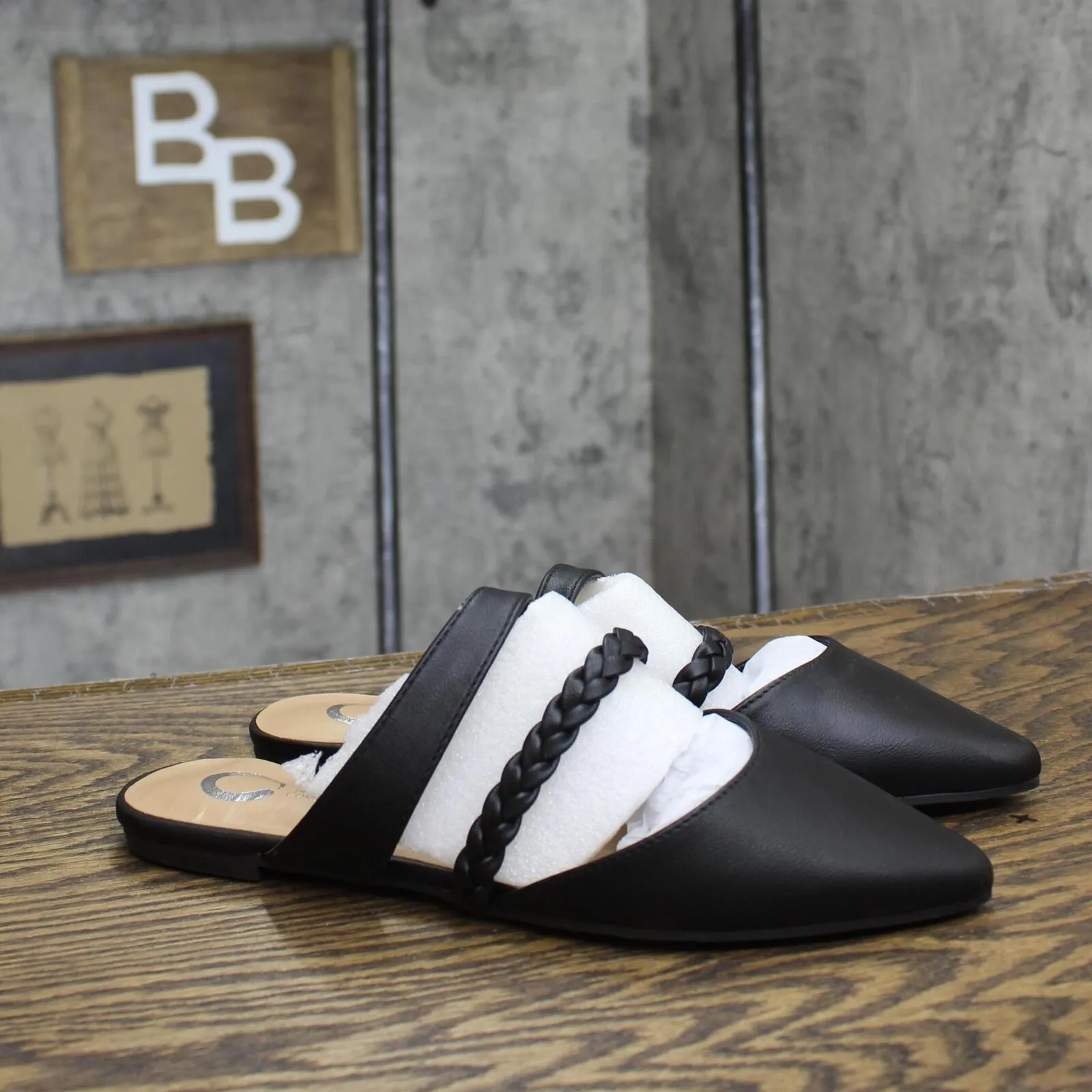 Journee Collection Women's Olivea Slides OLIVEA-SLIDE Black 8M