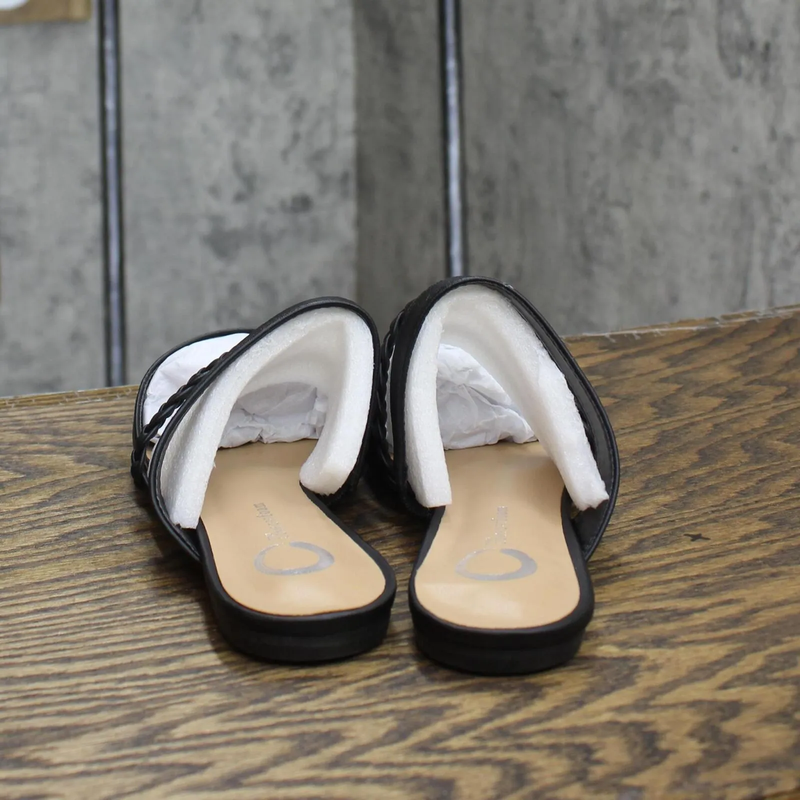 Journee Collection Women's Olivea Slides OLIVEA-SLIDE Black 8M