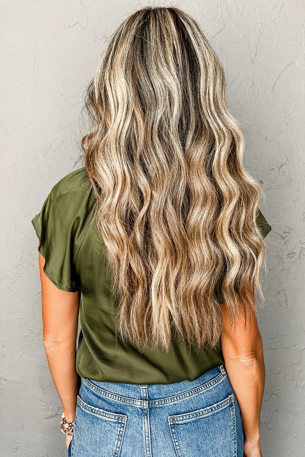 Jungle Green Satin Top