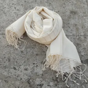 Kala Swaraj Mulmul Cotton Shawl with Tussar Silk