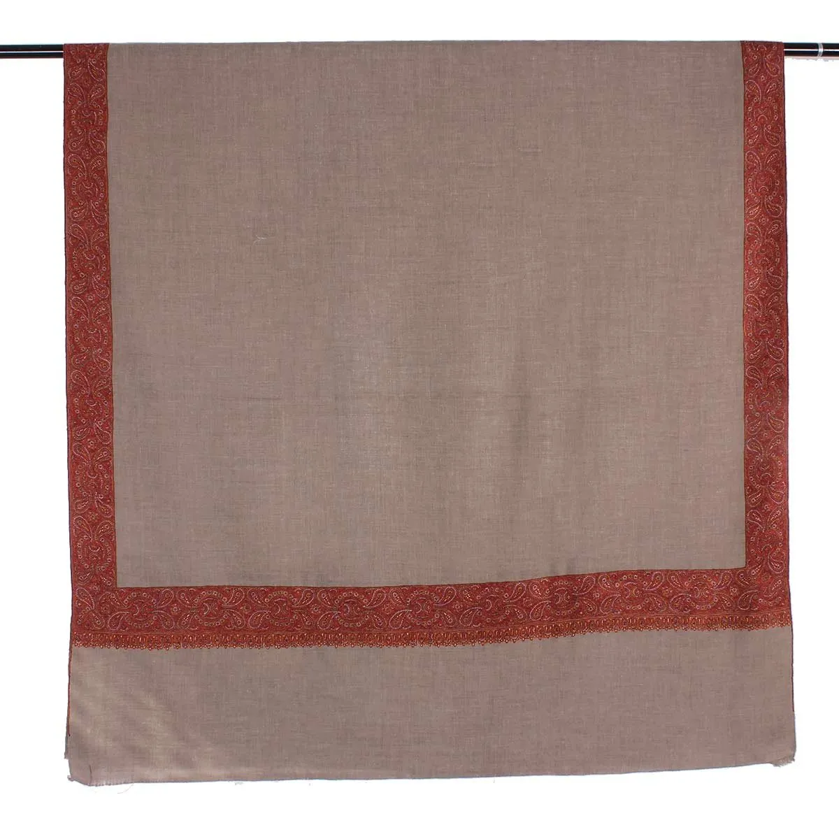 Khudrang Base sozni Embroidered Dordaar Pashmina Shawl