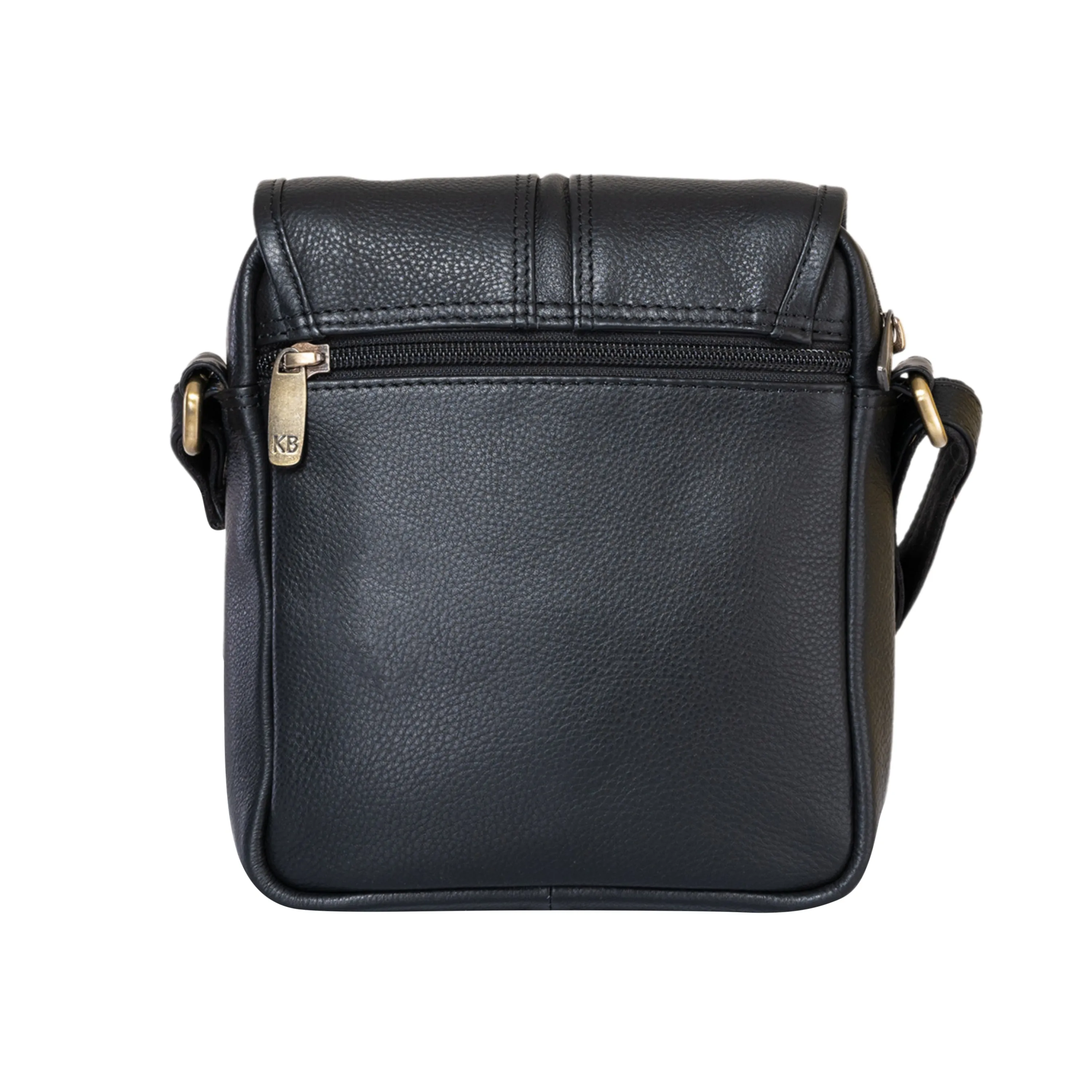 Kuger-Brent Eryx Black Genuine Leather Unisex Sling Bag