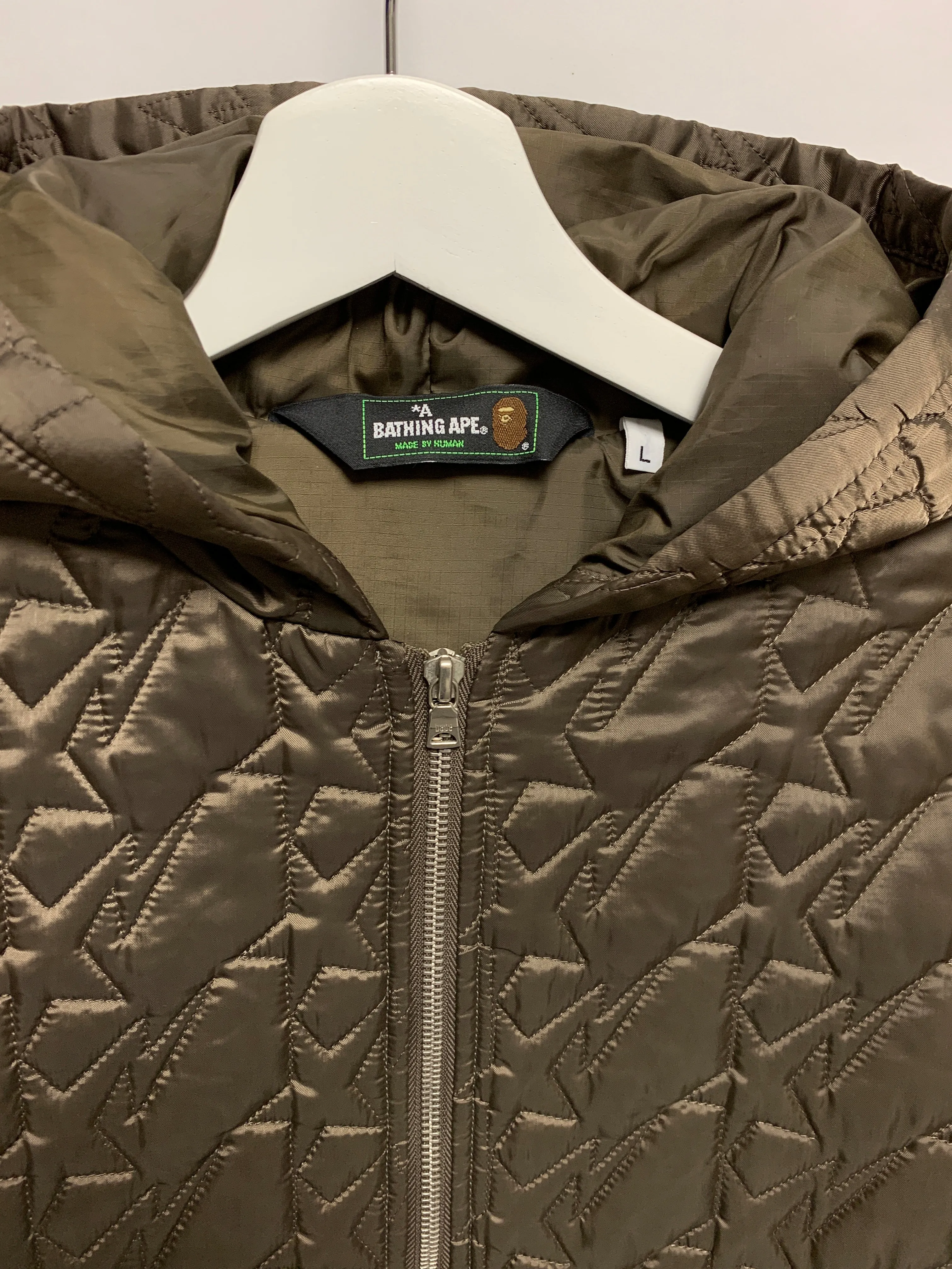 [L] A Bathing Ape Bape Sta Quilted Jacket Brown
