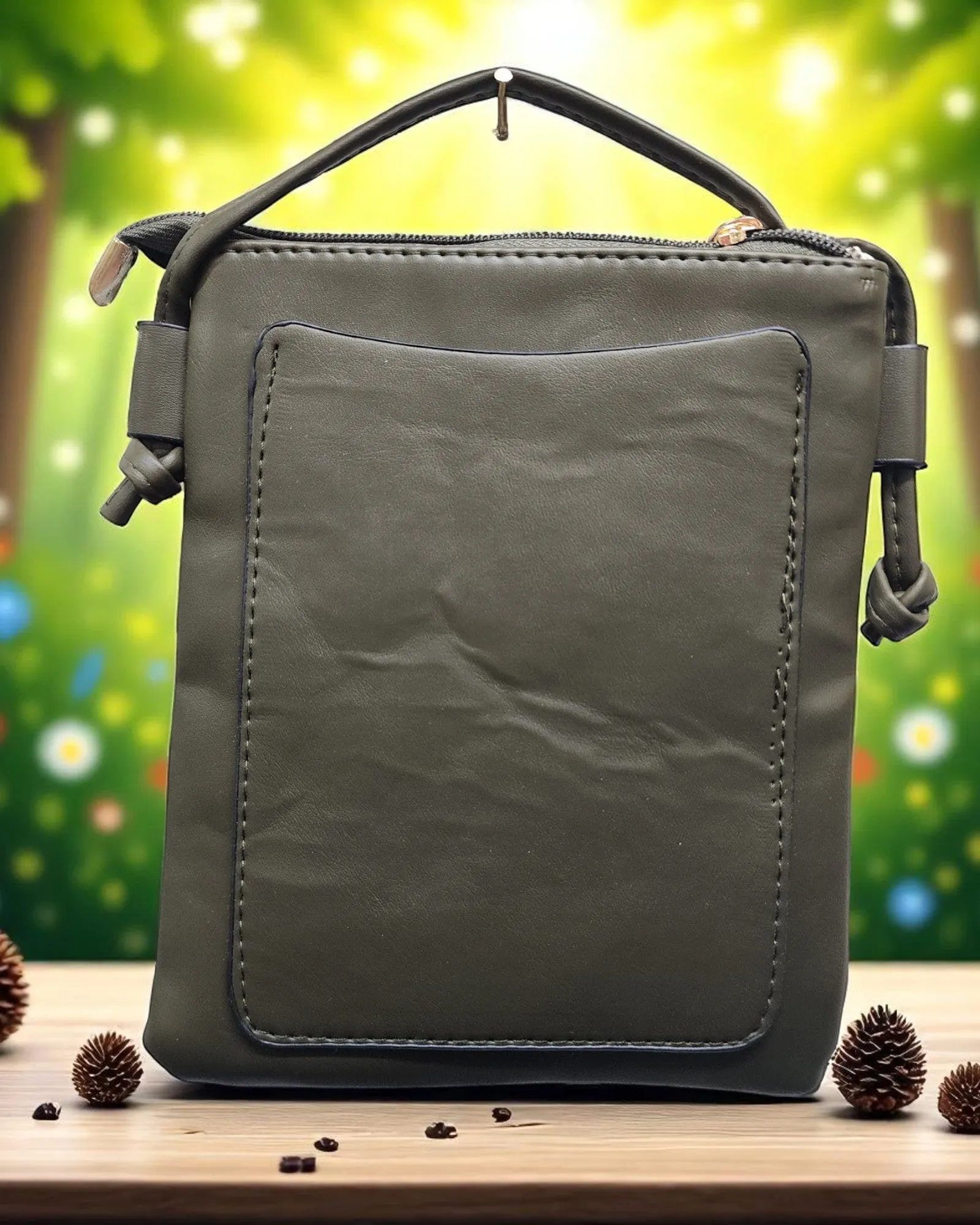 Lace emboss Phone Bag Olive