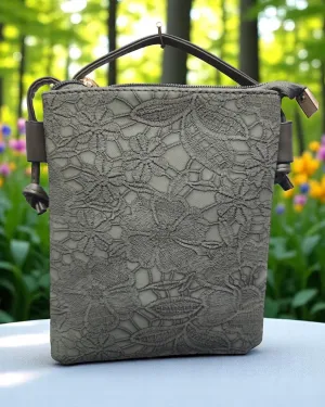 Lace emboss Phone Bag Olive
