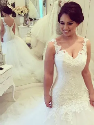 Lace Tulle Trumpet/Mermaid Wedding Dress