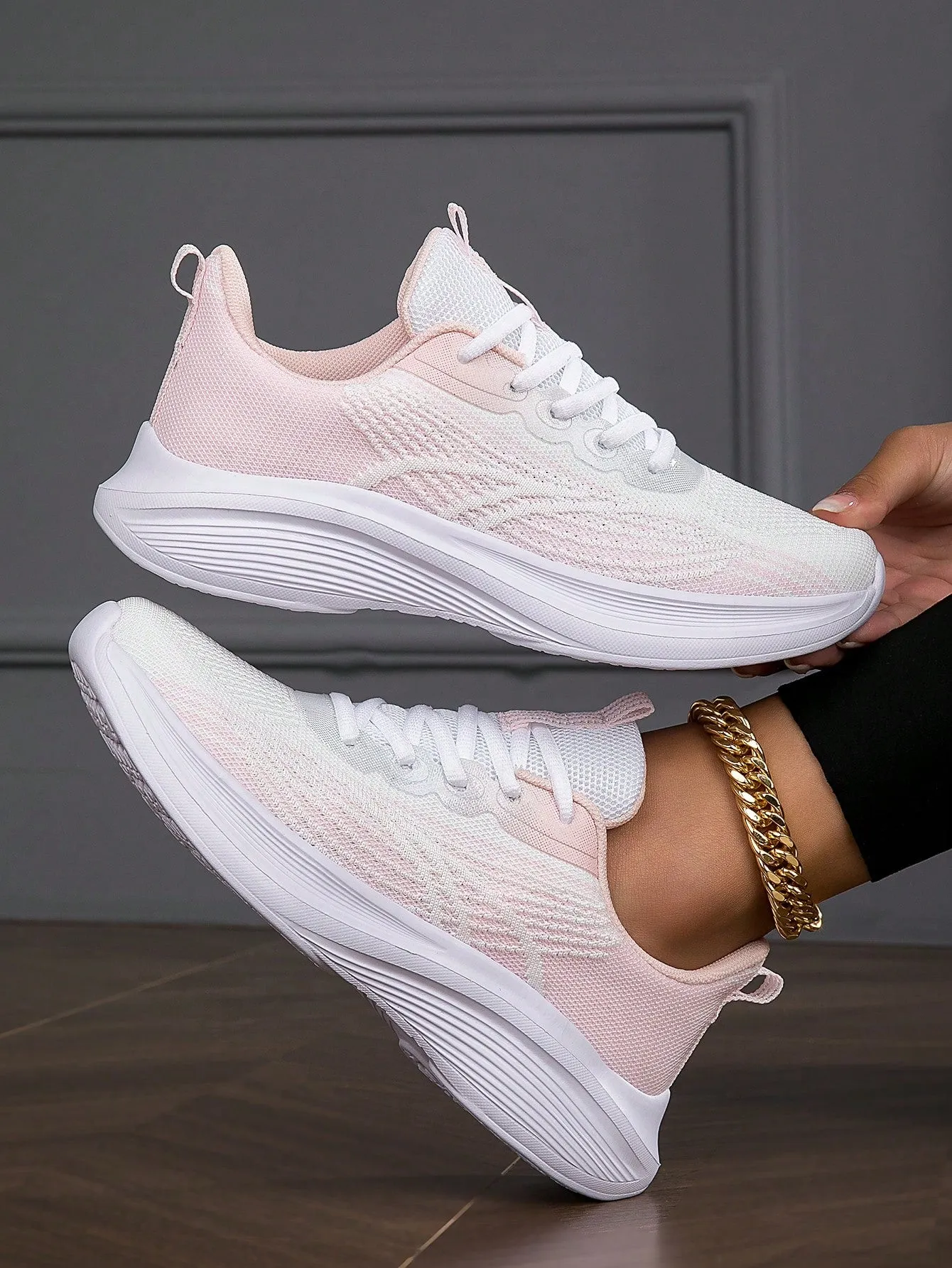 Lace Up Front Ombre Sports Shoes
