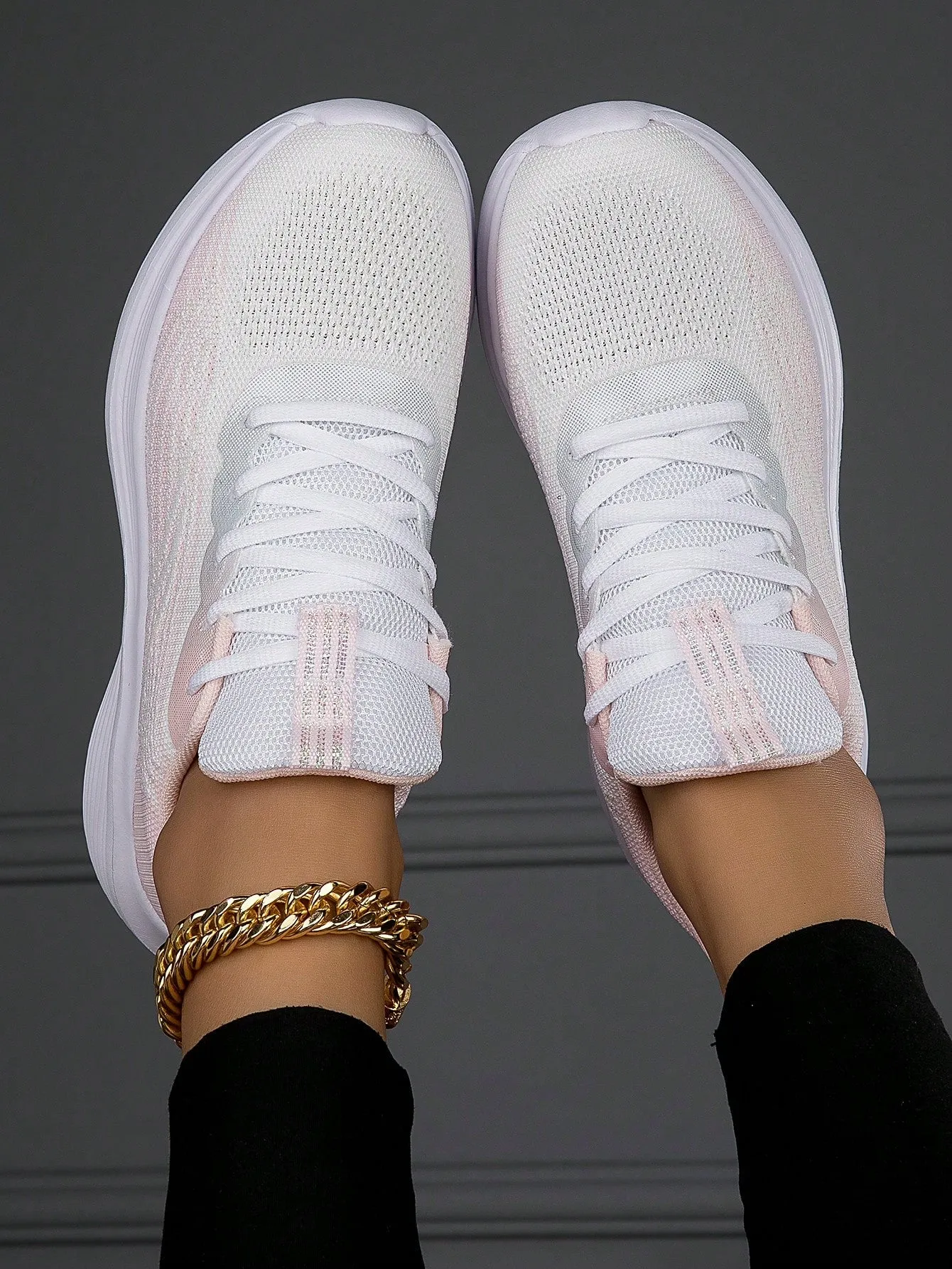 Lace Up Front Ombre Sports Shoes