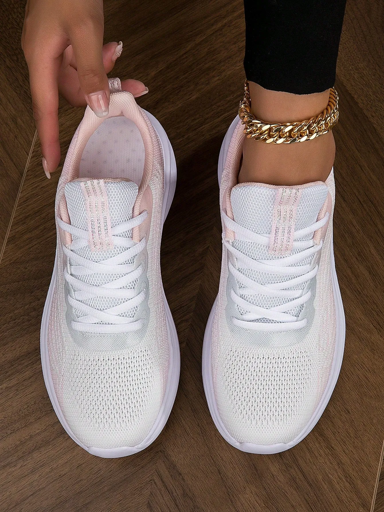 Lace Up Front Ombre Sports Shoes