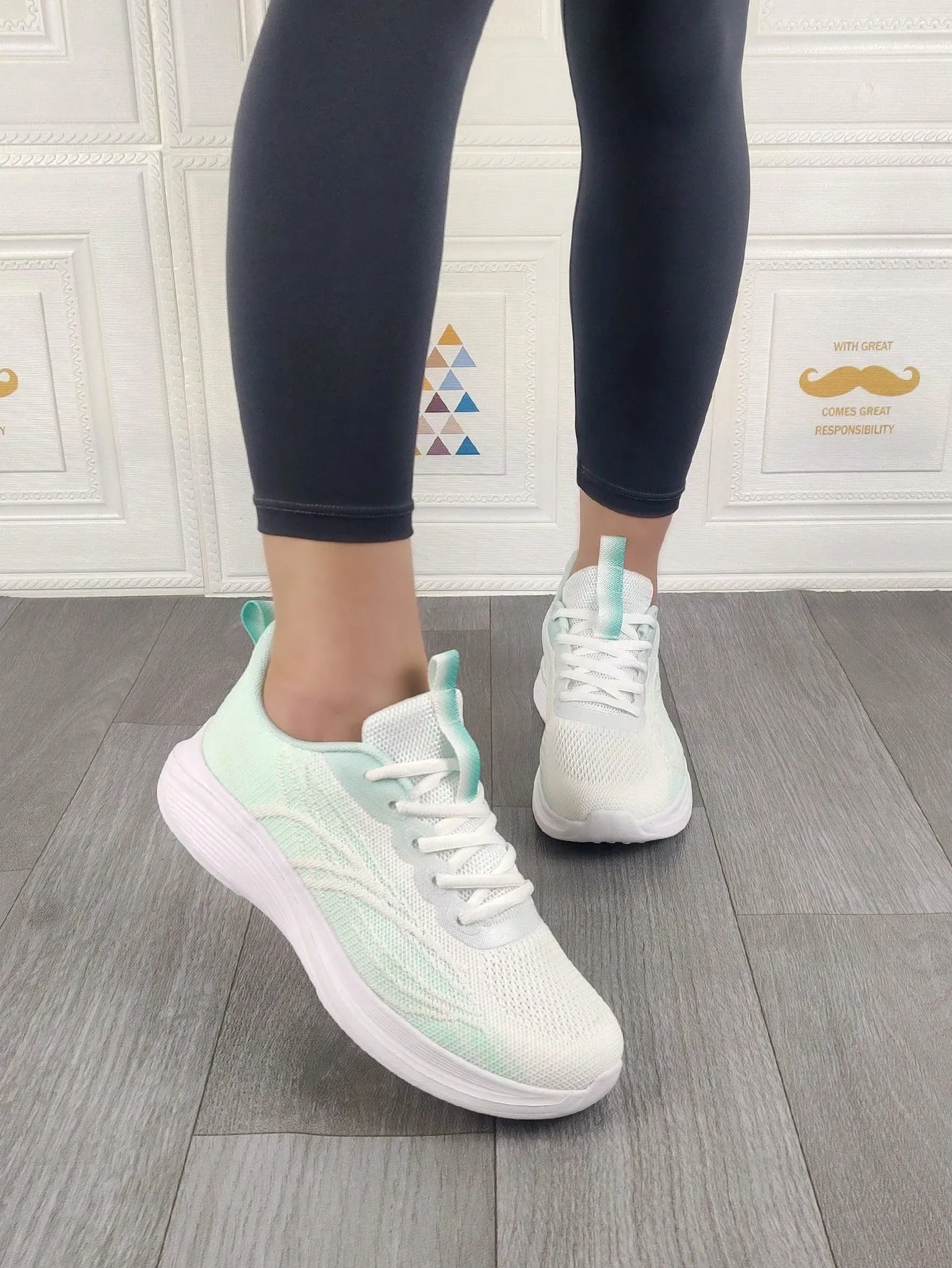 Lace Up Front Ombre Sports Shoes
