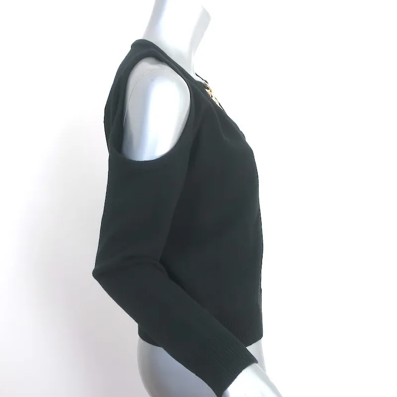 L'Agence Indy Chain Cold Shoulder Sweater Black Size Extra Extra Small NEW