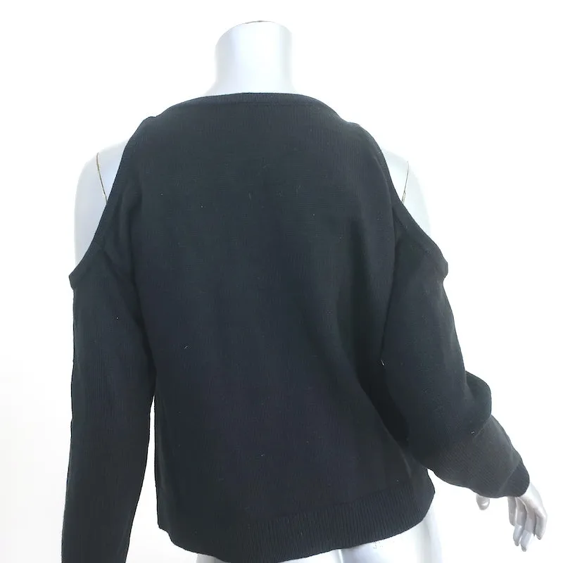 L'Agence Indy Chain Cold Shoulder Sweater Black Size Extra Extra Small NEW