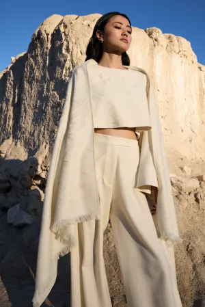 Lamayuru Woollen Shawl (Ivory)