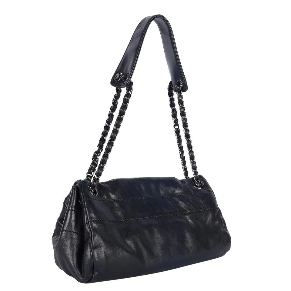Lambskin Leather Front Flap Shoulder Bag