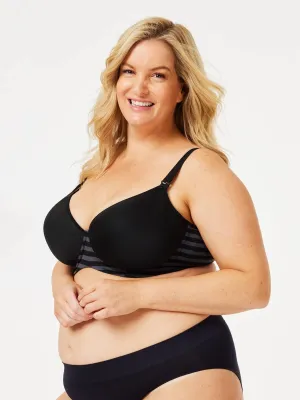 Lamington 3D T-Shirt Nursing Bra - Black