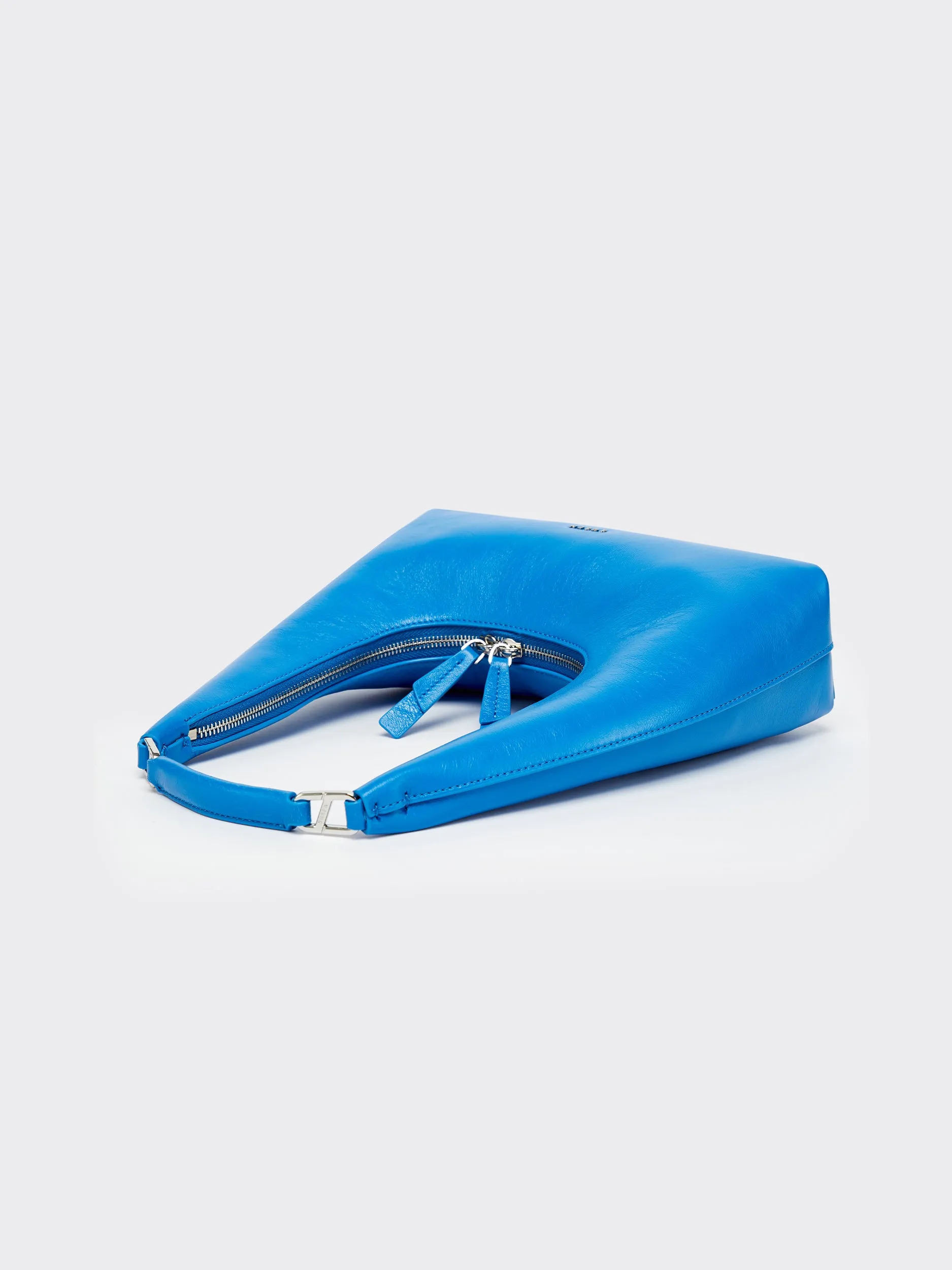 Large One-Shoulder Tartar Bag - Blue