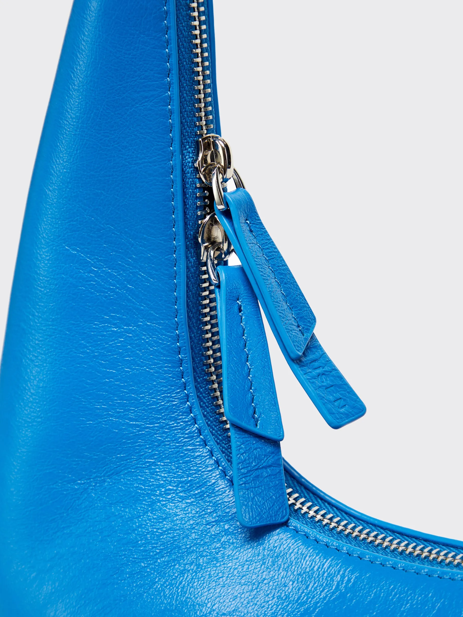 Large One-Shoulder Tartar Bag - Blue