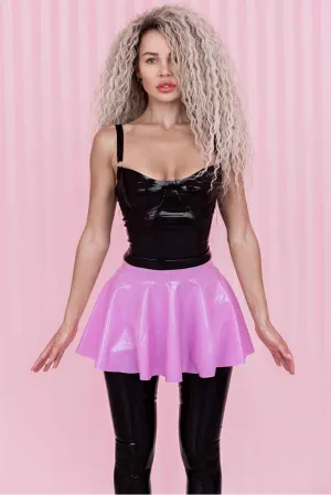 Latex Skater Skirt. Pink