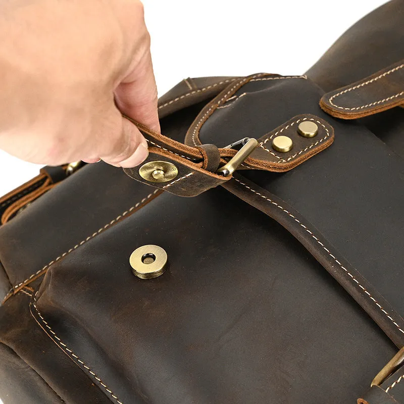 Leather Backpack For Men Retro Leather Travel Backpack Handmade Leather School Bag Large Laptop Bag