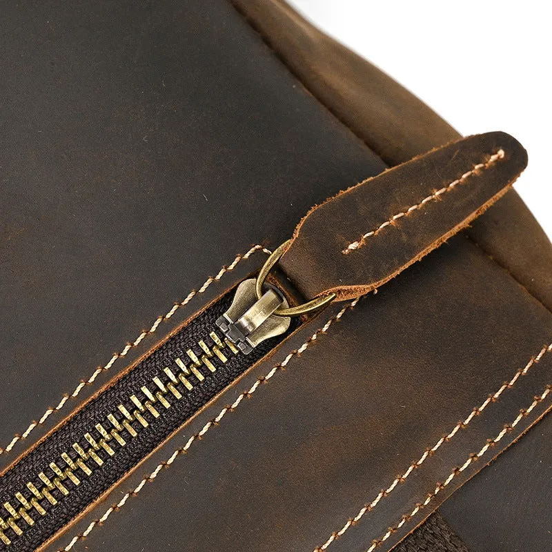 Leather Backpack For Men Retro Leather Travel Backpack Handmade Leather School Bag Large Laptop Bag