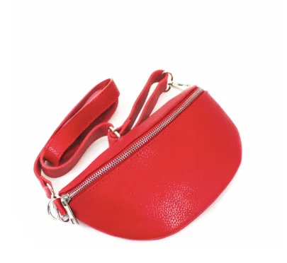 Leather Sling Bum Bag Red