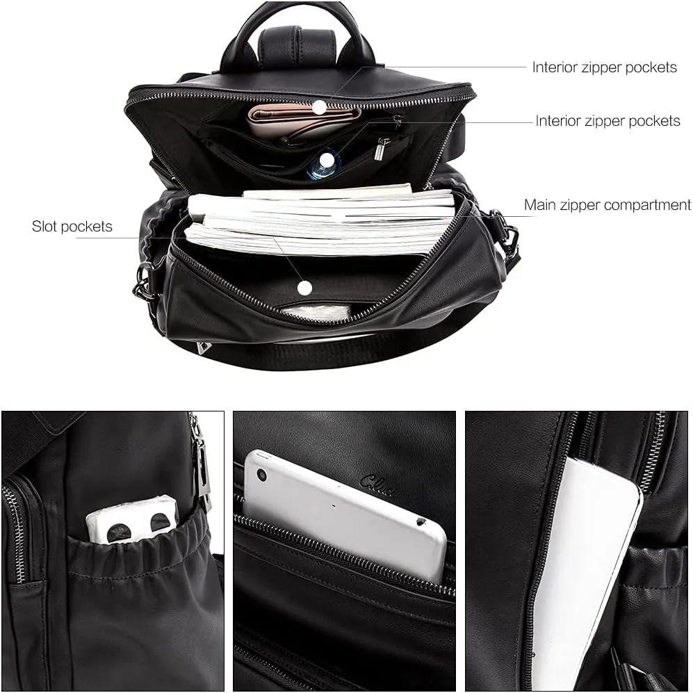 Leather Travel Backpack for Women, Fashion Designer Shoulder Bags with Tassel