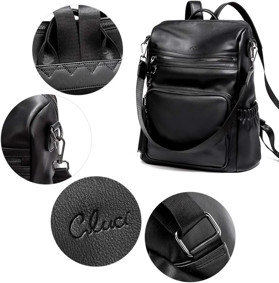 Leather Travel Backpack for Women, Fashion Designer Shoulder Bags with Tassel