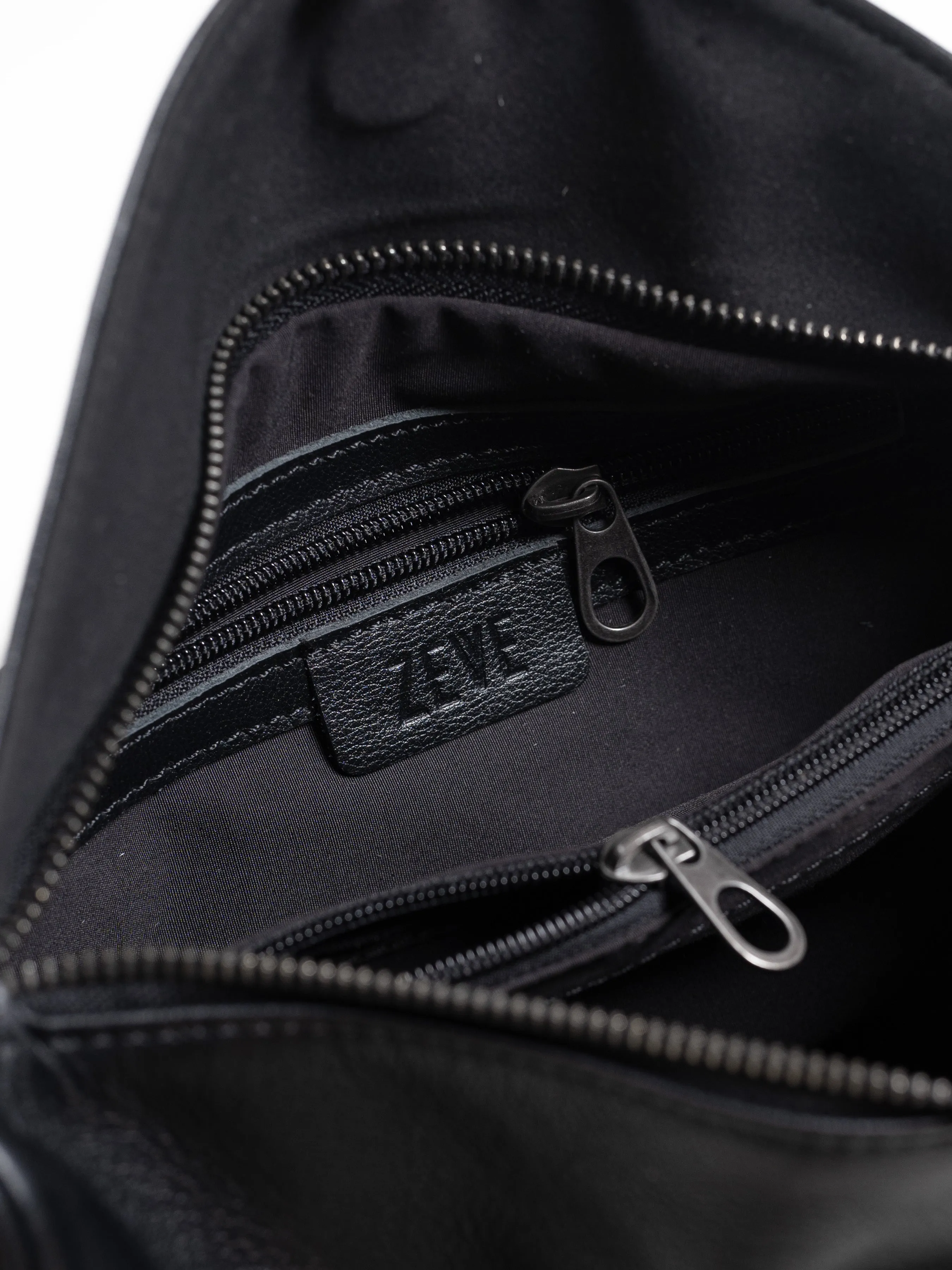 Leone Crossbody Bag - Black Leather