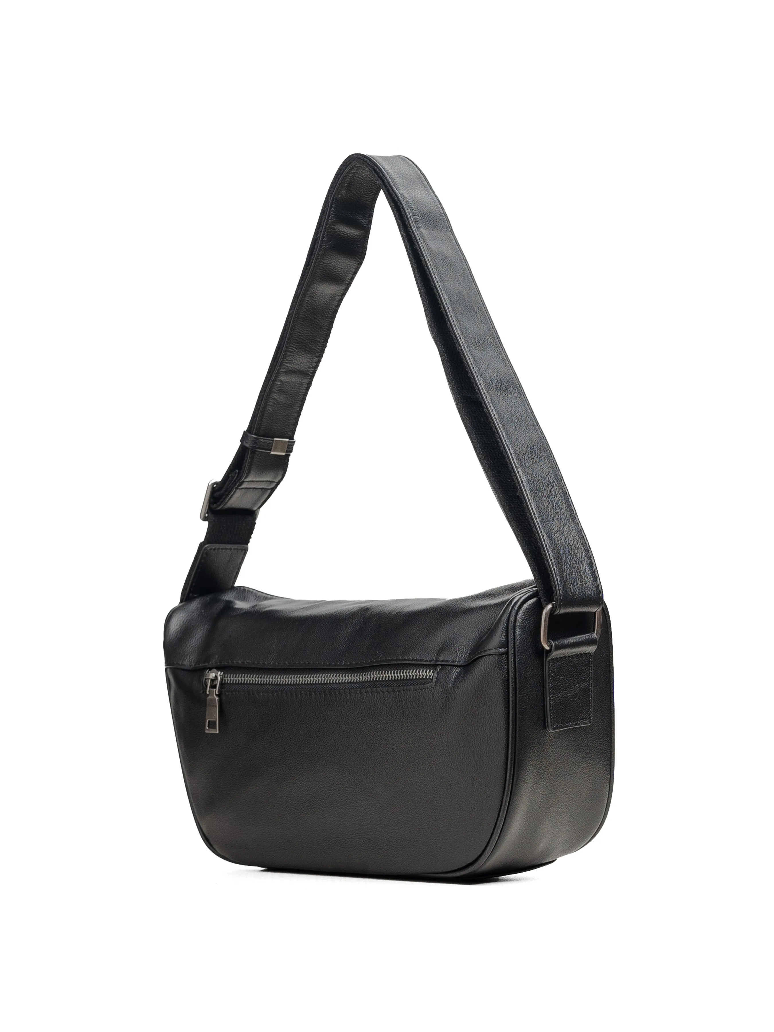 Leone Crossbody Bag - Black Leather