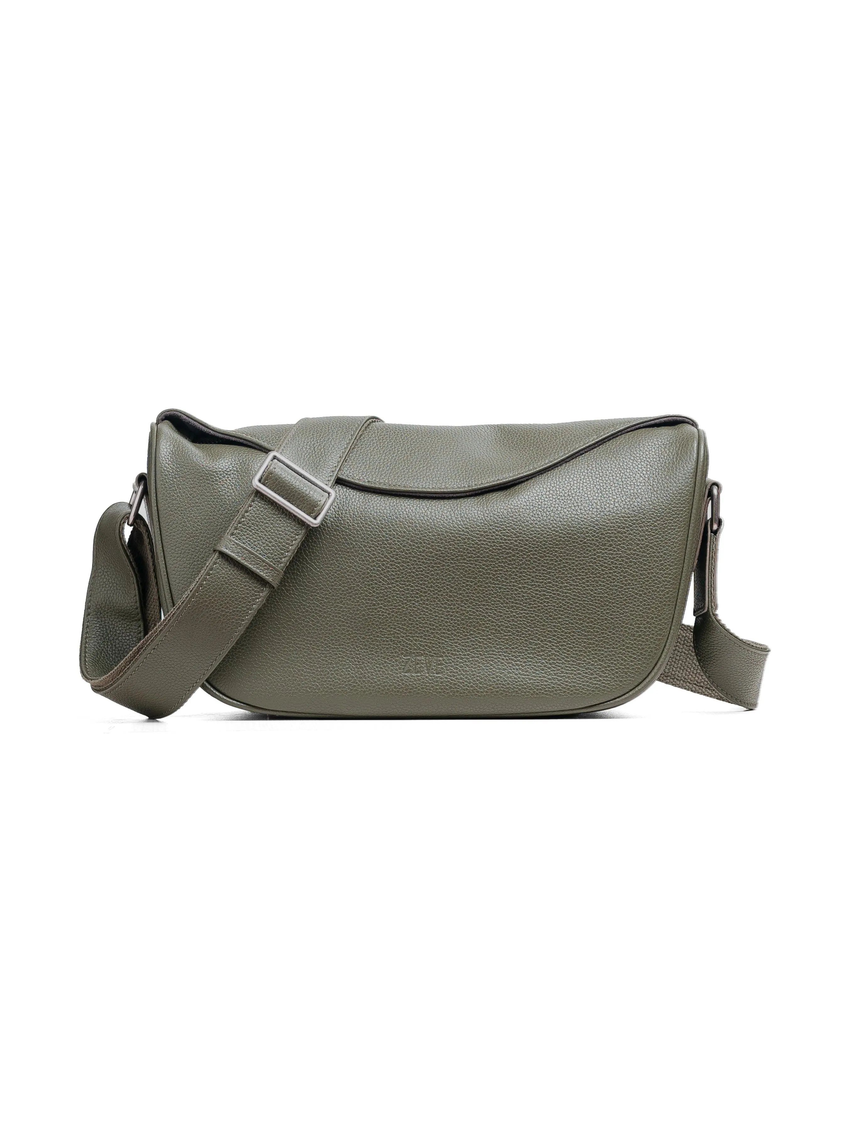 Leone Crossbody Bag - Olive Green Pebble Grain Leather