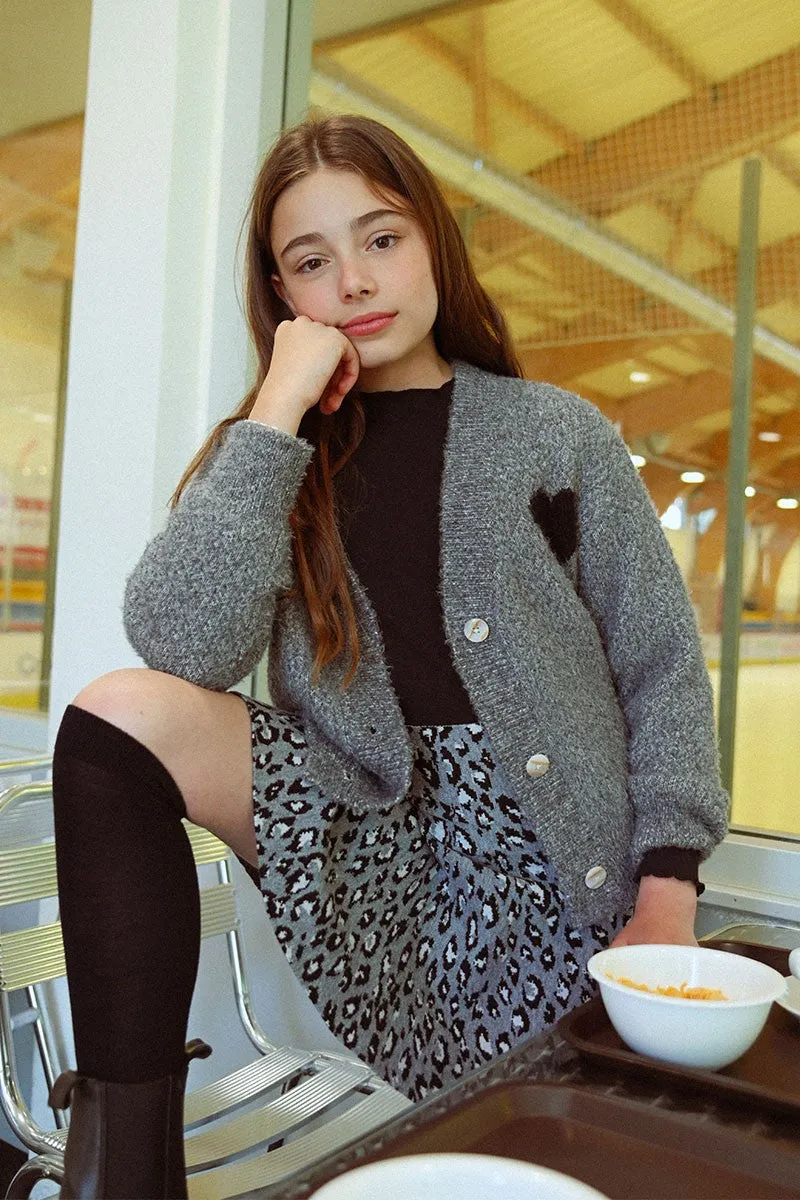 LEOPARD PRINT SKATER SKIRT