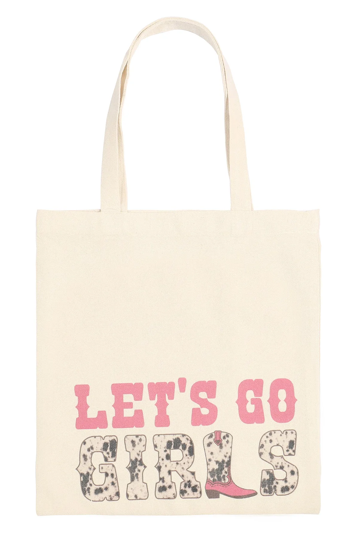 LETS GO GIRLS MINIMALIST PRINT TOTE BAG