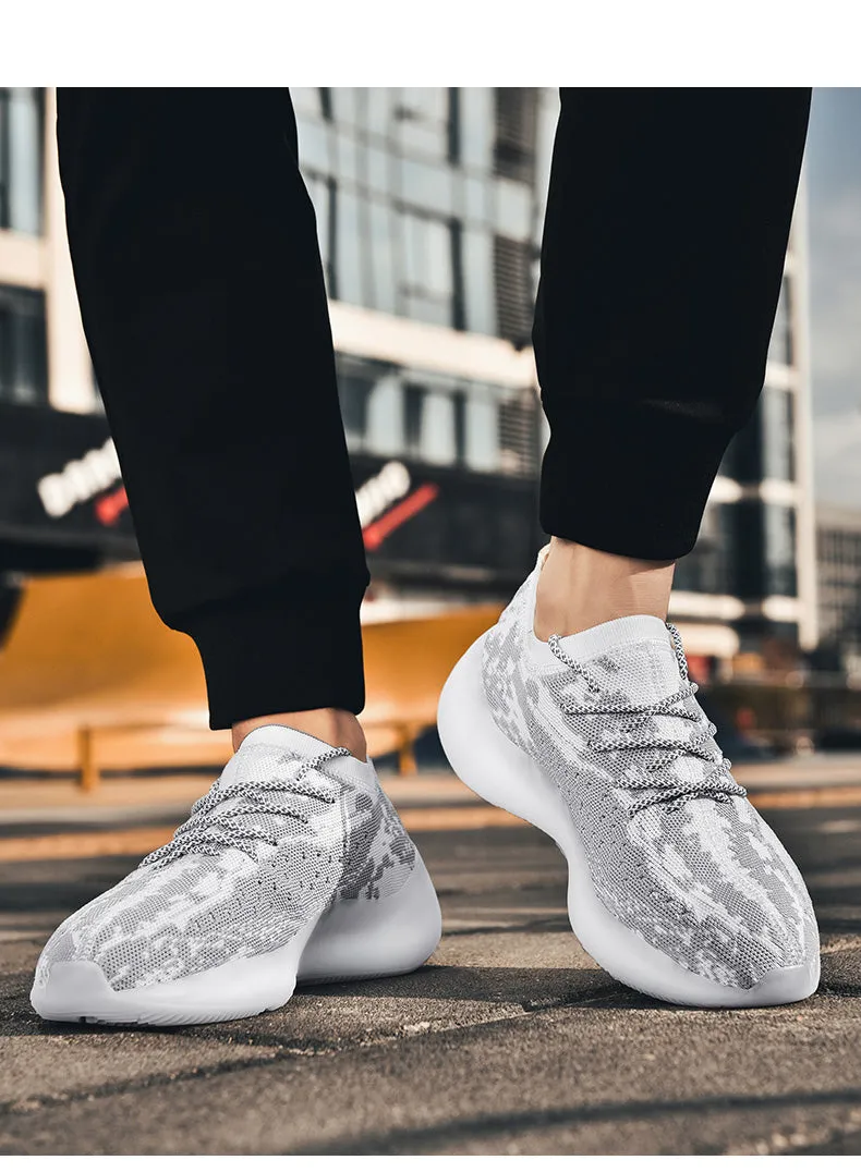 Light Running Shoes Men Summer Mesh SneakerWhite Shoes Men's Sock Sneaker Air Sport Shoes Black Breatheable Footwear Spring