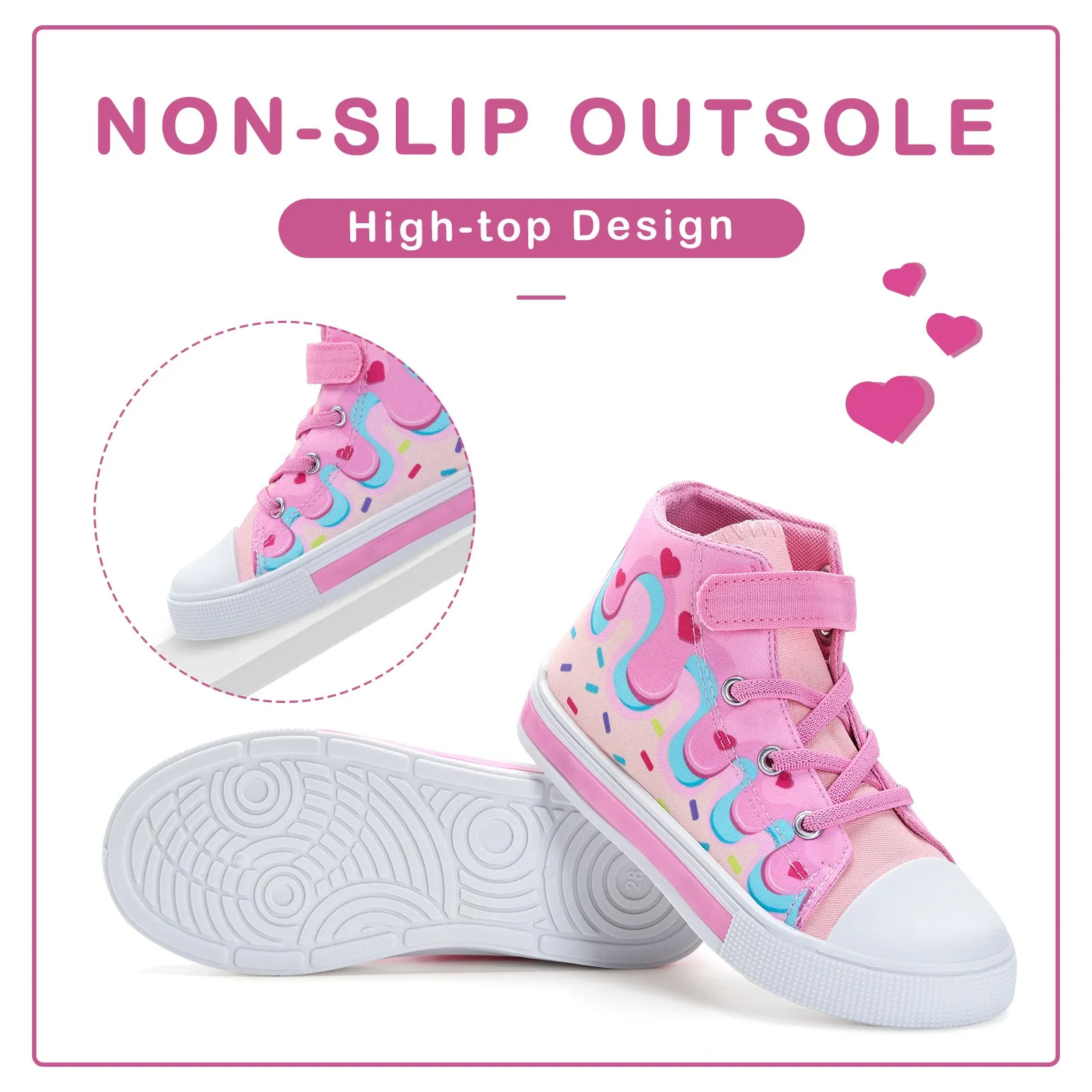 Light Up High Top Canvas Kids Sneakers